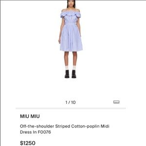 Miu Miu off shoulder strip dress